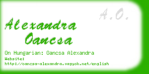 alexandra oancsa business card